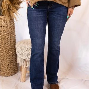 Judy Blue Turn It Up Slit Hem Bootcut Jeans in Dark Wash Size 11//30